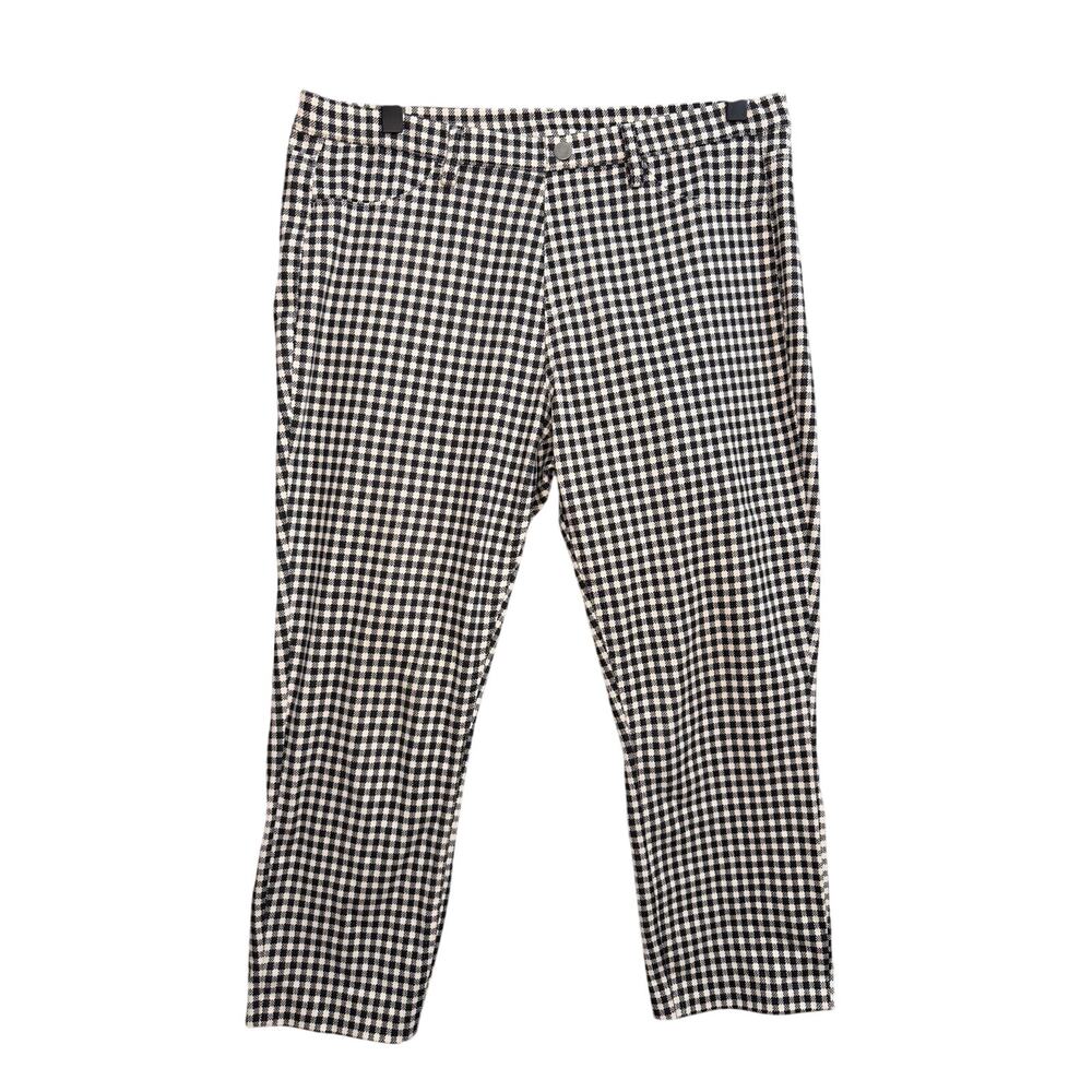 UNIQLO Plaid Black & White Capris Leggings Size Large Pull On